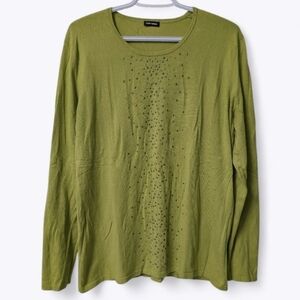 Gerry Weber green long sleeve Knit Top with studded embellishments